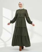 Tiered Faux Chamois Dress