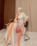 Pastel Sunset Chiffon Dress
