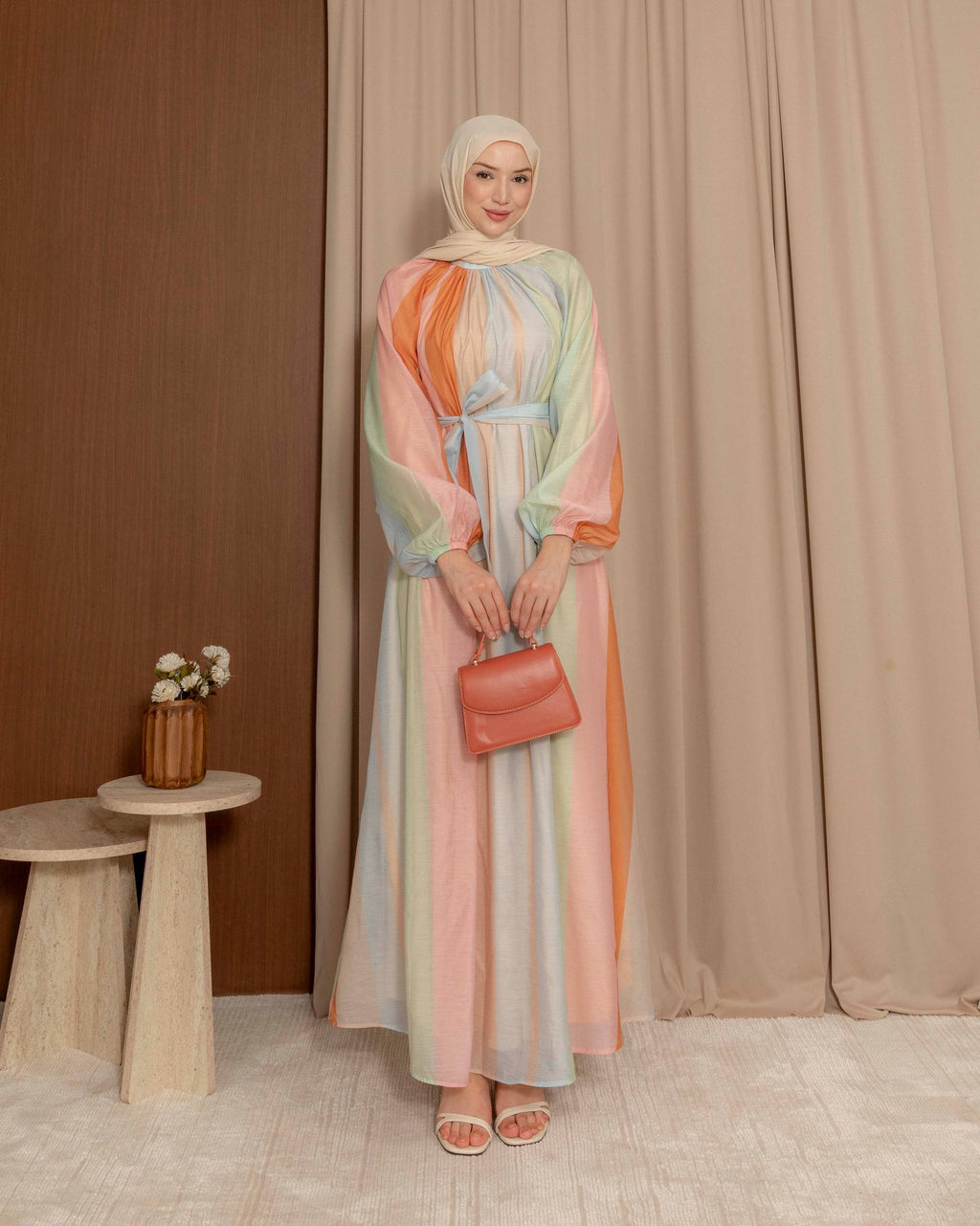 Pastel Sunset Chiffon Dress