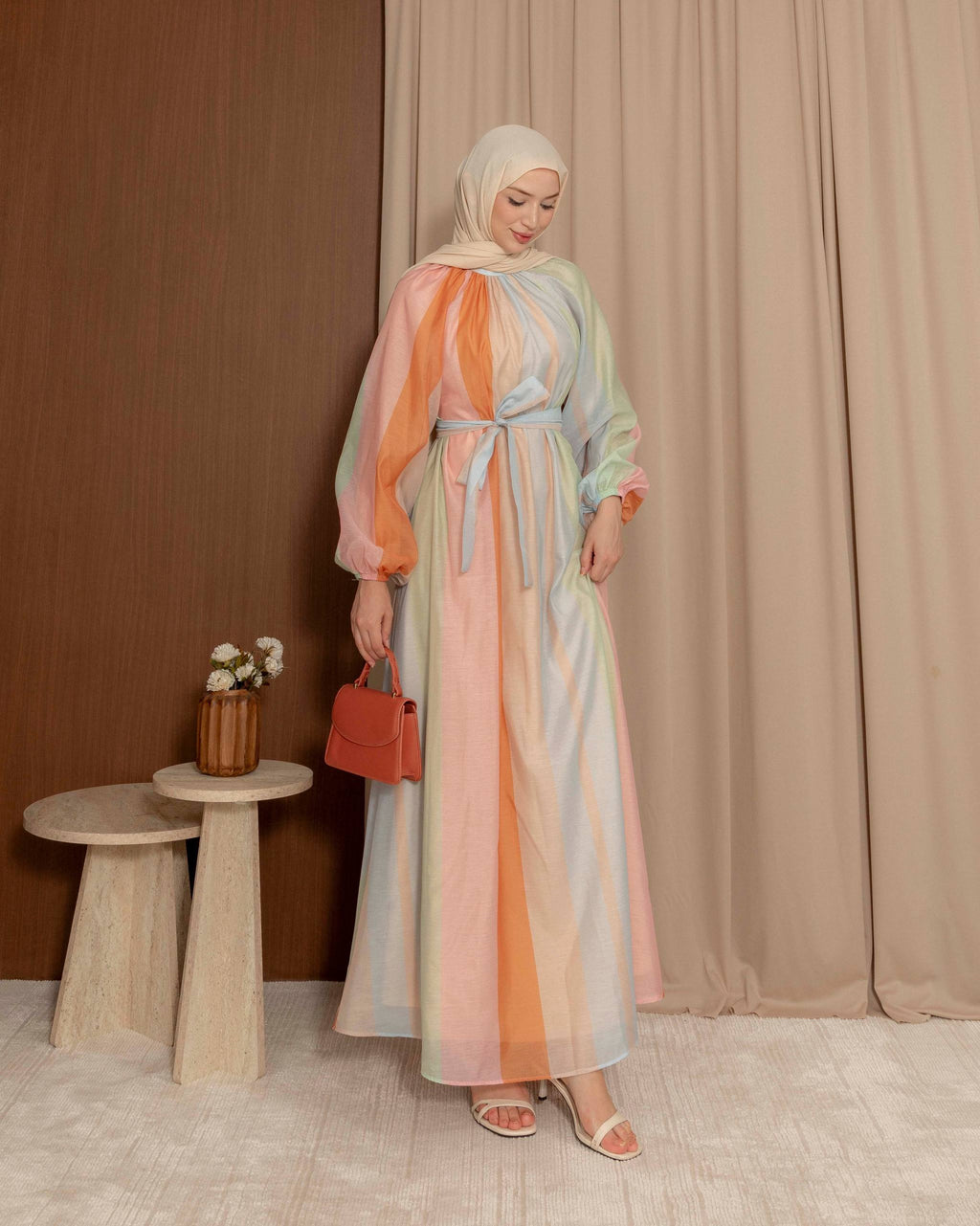 Pastel Sunset Chiffon Dress