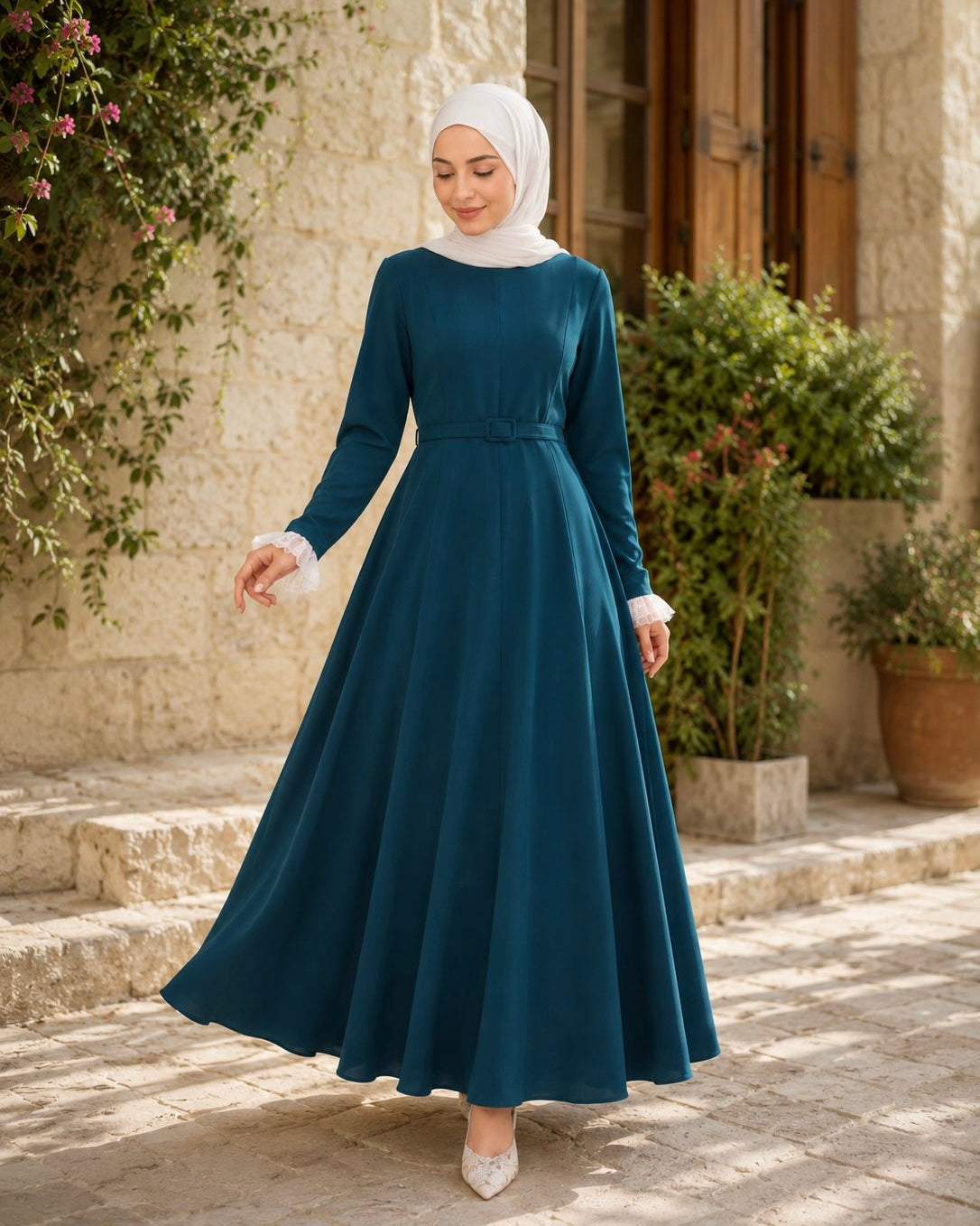 GRACE Lace Cuffs Dress
