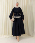 Denim Lace Trim Skirt Set