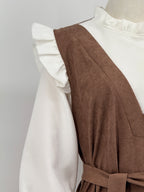 Two-Tone Faux Chamois Dress