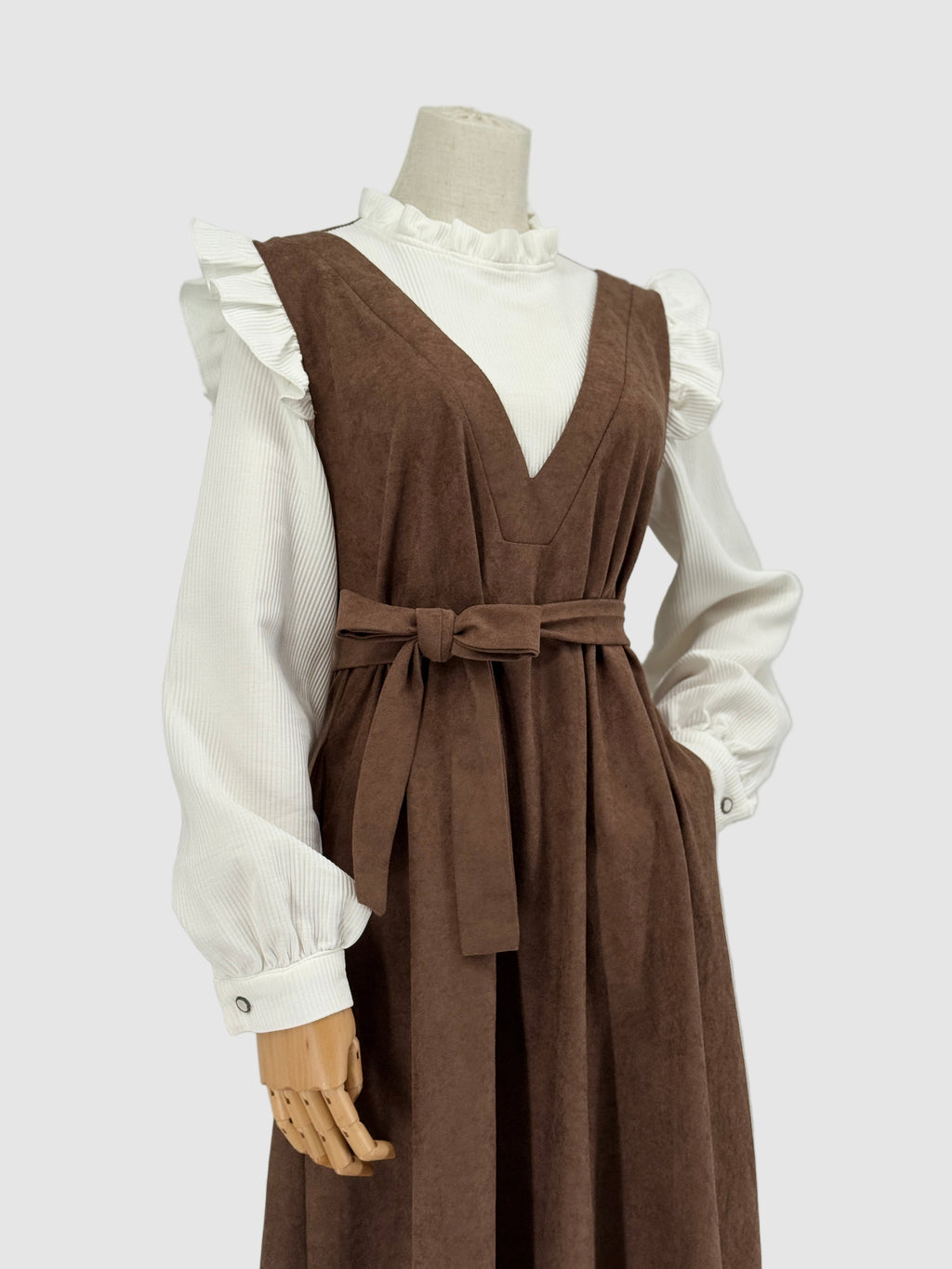 Two-Tone Faux Chamois Dress