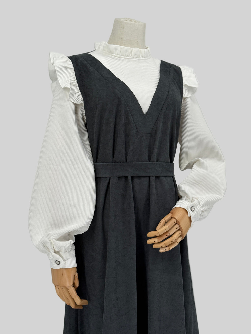 Two-Tone Faux Chamois Dress