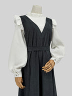 Two-Tone Faux Chamois Dress