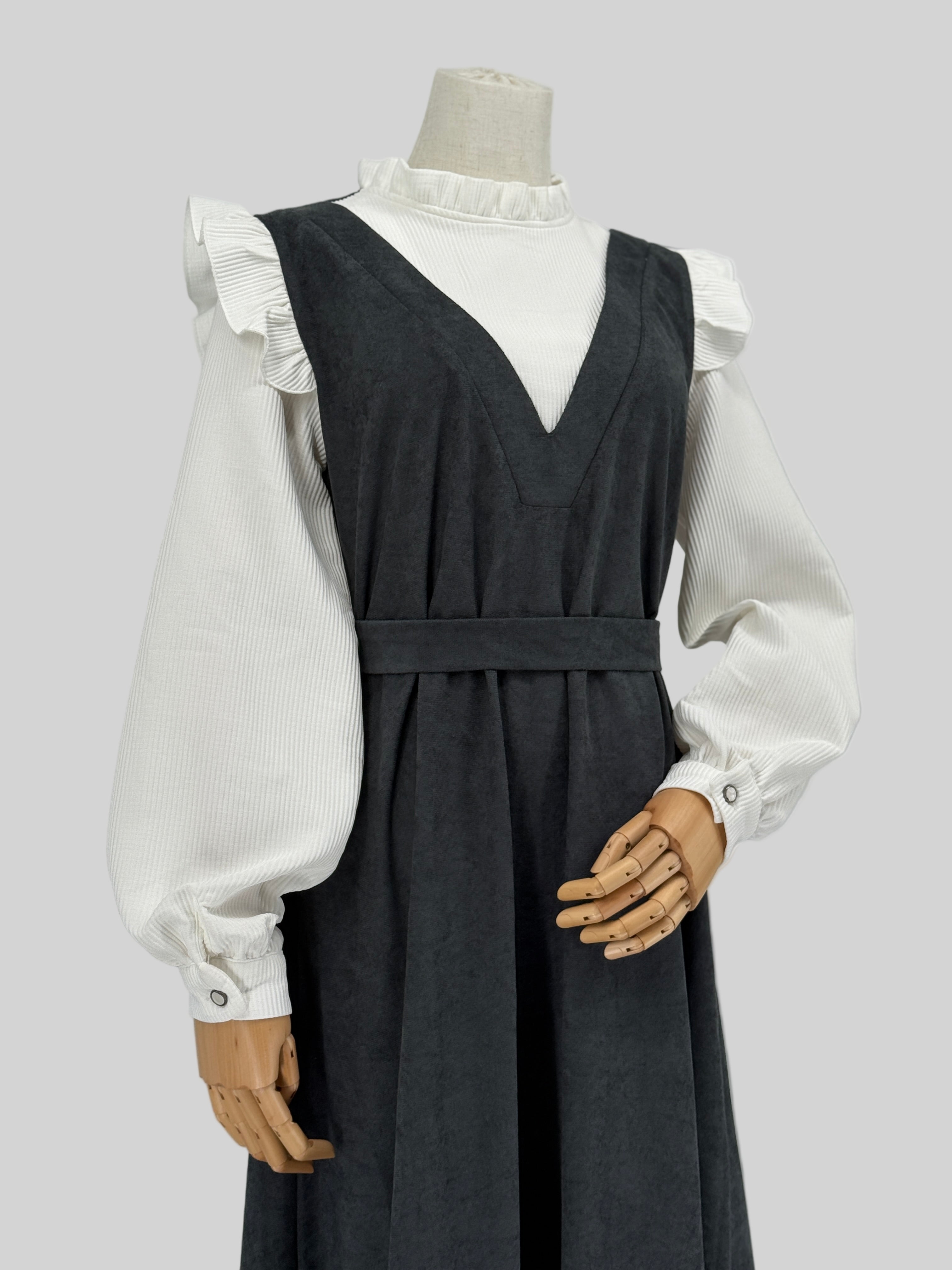 Two-Tone Faux Chamois Dress