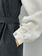 Two-Tone Faux Chamois Dress