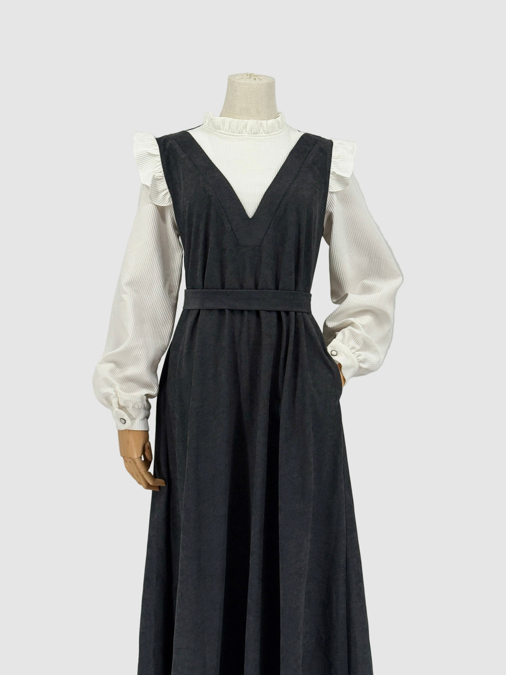 Two-Tone Faux Chamois Dress