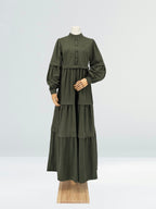 Tiered Faux Chamois Dress