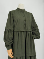 Tiered Faux Chamois Dress