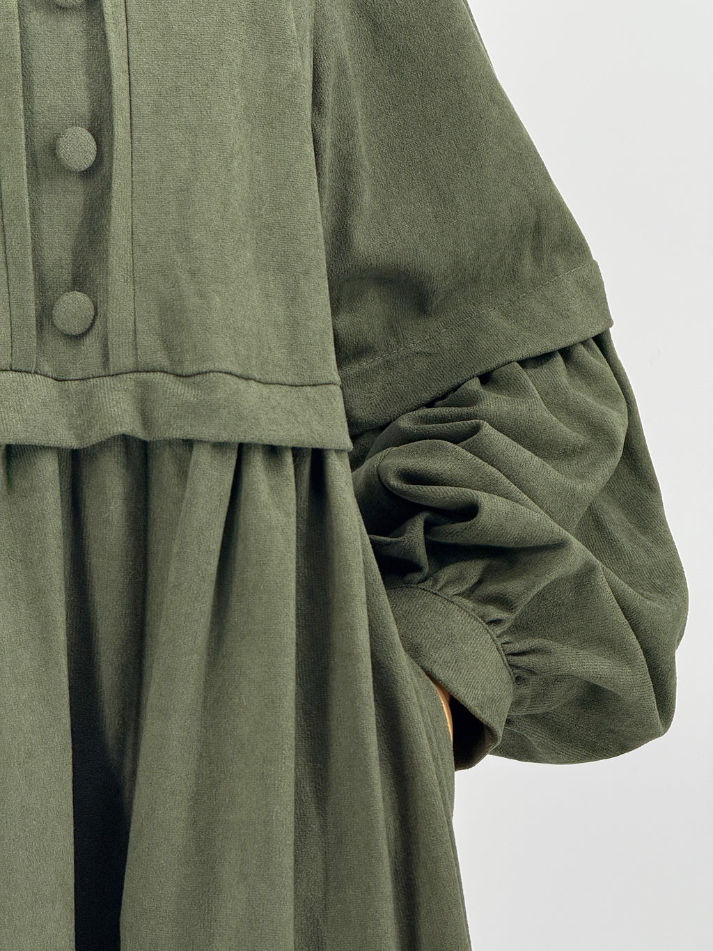 Tiered Faux Chamois Dress